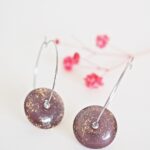 Créoles Virginie perles en verre soucoupe or fin doré acier inoxydable boucles d'oreilles chic classe unique créateur