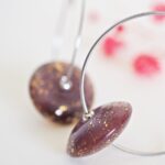 Créoles Virginie perles en verre soucoupe or fin doré acier ixnodaybel boucles d'oreilles chic classe unique créateur