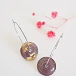 Créoles Virginie perles en verre soucoupe or fin doré acier ixnodaybel boucles d'oreilles chic classe unique créateur