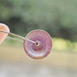 Créoles Virginie perles en verre soucoupe or fin doré acier ixnodaybel boucles d'oreilles chic classe unique créateur