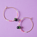 Boucle d'oreille Paulette bijoux artisanaux perle en verre filé