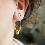 Boucle d'oreille Paulette bijoux artisanaux perle en verre filé