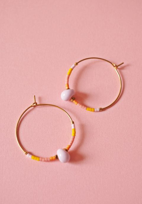 Boucle d'oreille Paulette bijoux artisanaux perle en verre filé