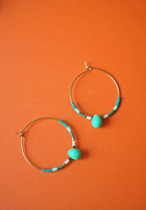 Boucle d'oreille Paulette bijoux artisanaux perle en verre filé