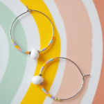 Boucle d'oreille Paulette bijoux artisanaux perle en verre filé