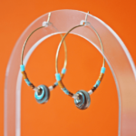 Boucle d'oreille Paulette bijoux artisanaux perle en verre filé