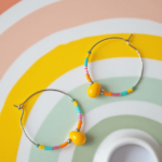Boucle d'oreille Paulette bijoux artisanaux perle en verre filé
