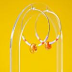 Boucle d'oreille Paulette bijoux artisanaux perle en verre filé