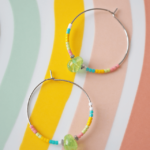 Boucle d'oreille Paulette bijoux artisanaux perle en verre filé