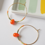 Boucle d'oreille Paulette bijoux artisanaux perle en verre filé