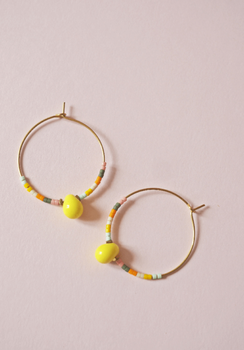 Boucle d'oreille Paulette bijoux artisanaux perle en verre filé