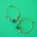 Boucle d'oreille Paulette bijoux artisanaux perle en verre filé