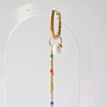 Boucle d'oreille Paulette bijoux artisanaux perle en verre filé blanc 2