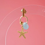 Boucle d'oreille Paulette bijoux artisanaux perle en verre filé bleu étoile