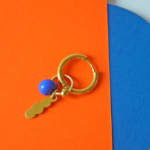 Boucle d'oreille Paulette bijoux artisanaux perle en verre filé bleu vague