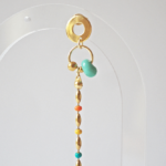Boucle d'oreille Paulette bijoux artisanaux perle en verre filé celadon 2