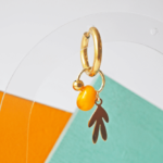 Boucle d'oreille Paulette bijoux artisanaux perle en verre filé jaune 2