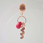 Boucle d'oreille Paulette bijoux artisanaux perle en verre filé rouge