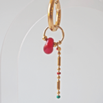 Boucle d'oreille Paulette bijoux artisanaux perle en verre filé rouge 2