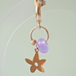Boucle d'oreille Paulette bijoux artisanaux perle en verre filé violet fleur étoile