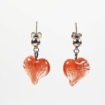 Boucles d'oreilles Coeurs perle en verre filé bijou artisanal 1