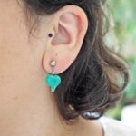 Boucles d'oreilles Coeurs perle en verre filé bijou artisanal 4