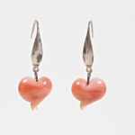 Boucles d'oreilles Coeurs perle en verre filé bijou artisanal 5