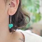 Boucles d'oreilles Coeurs perle en verre filé bijou artisanal 7