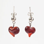 Boucles d'oreilles Coeurs perle en verre filé bijou artisanal 8