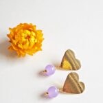 Boucles d'oreilles Coeurs perle en verre filé bijou artisanal crocus