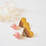 Boucles d'oreilles Coeurs perle en verre filé bijou artisanal rose