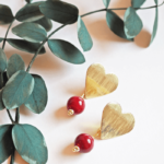 Boucles d'oreilles Coeurs perle en verre filé bijou artisanal rouge