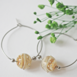 Boucles d'oreilles Galaxie perle en verre filé bijou artisanal 13