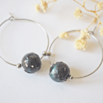 Boucles d'oreilles Galaxie perle en verre filé bijou artisanal 19