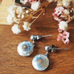 Boucles d'oreilles Galaxie perle en verre filé bijou artisanal 2