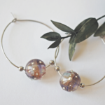 Boucles d'oreilles Galaxie perle en verre filé bijou artisanal 21