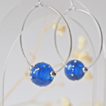 Boucles d'oreilles Galaxie perle en verre filé bijou artisanal 22