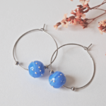 Boucles d'oreilles Galaxie perle en verre filé bijou artisanal 23