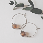 Boucles d'oreilles Galaxie perle en verre filé bijou artisanal 24