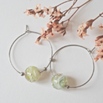 Boucles d'oreilles Galaxie perle en verre filé bijou artisanal 25
