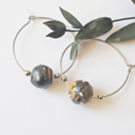 Boucles d'oreilles Galaxie perle en verre filé bijou artisanal 9