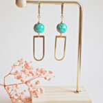 Boucles d'oreilles Gloria Ecailles perle en verre filé bijou artisanal bleu