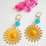 Boucles d'oreilles Gloria perle en verre filé bijou artisanal 13