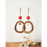 Boucles d'oreilles Gloria perle en verre filé bijou artisanal 176