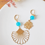 Boucles d'oreilles Gloria perle en verre filé bijou artisanal 197