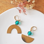 Boucles d'oreilles Gloria perle en verre filé bijou artisanal 199