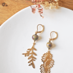 Boucles d'oreilles Gloria perle en verre filé bijou artisanal 203