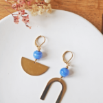Boucles d'oreilles Gloria perle en verre filé bijou artisanal 207