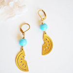 Boucles d'oreilles Gloria perle en verre filé bijou artisanal 45