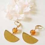Boucles d'oreilles Gloria perle en verre filé bijou artisanal 52